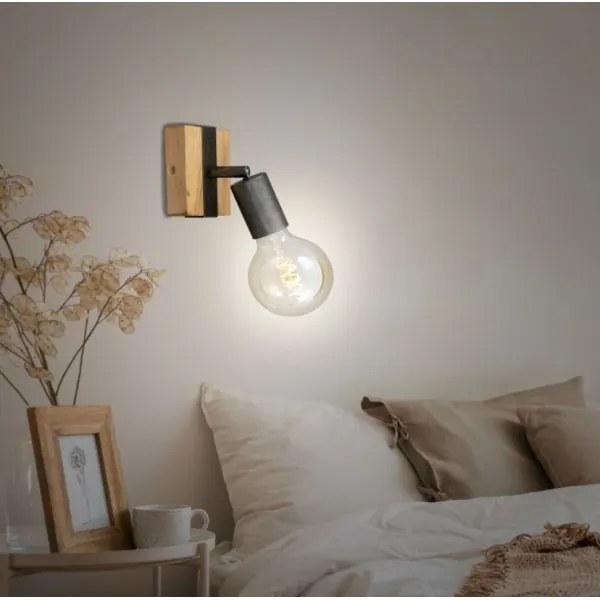 Briloner 2900-011 - Faretto da parete WOOD BASIC 1xE27/25W/230V