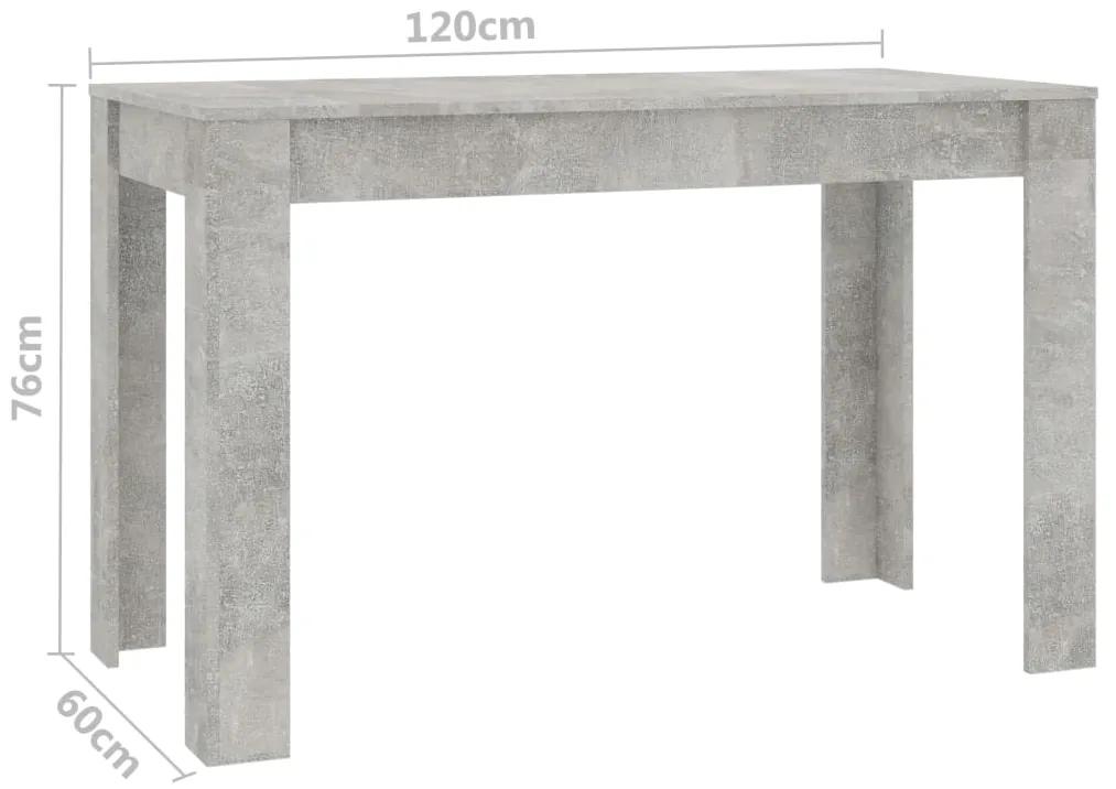 Tavolo da Pranzo Grigio Cemento 120x60x76 cm Legno Multistrato
