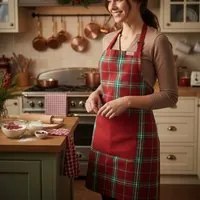 Grembiule tartan Fatto in casa da Benedetta rosso 65x80 cm