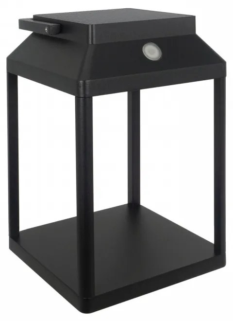 Lanterna Portatile Ricaricabile Solare e USB Nera Dimmerabile Colore Bianco Naturale 4.000K