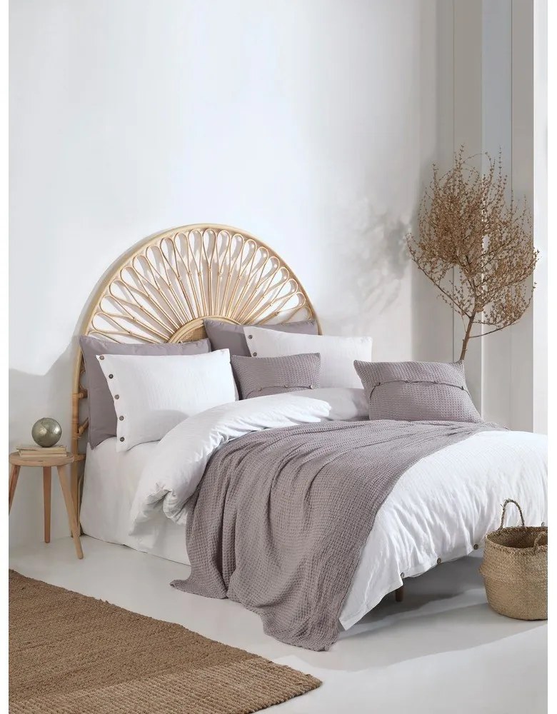 Set copripiumino e federa bianco in cotone renforcé per letto singolo 140x200 cm Como Striped – Mila Home Luxury