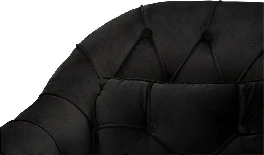 Divano nero con rivestimento in velluto 130 cm Budapest – Mauro Ferretti