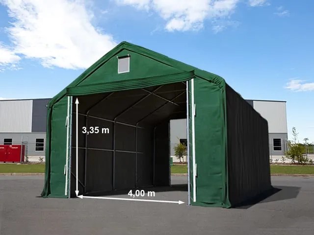 TOOLPORT 6x12m tendostruttura Everest altezza 3m, PRIMEtex 2300, verde scuro, con statica (sottofondo in cemento) - (48847)