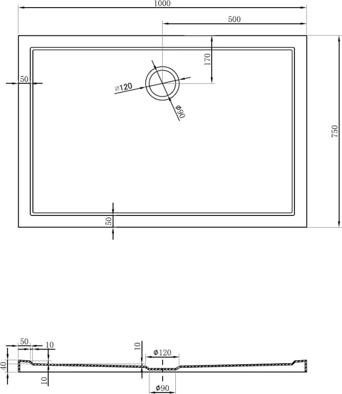 Mexen Flow piatto doccia rettangolare slim 100 x 75 cm, bianco lucido - 46R107510