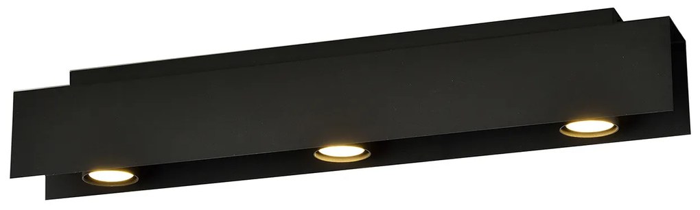 Plafoniera Moderna 3 Luci Cassiopea In Acciaio Nero