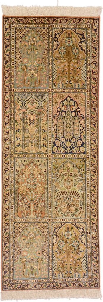 Cashmere Silk Tappeto 60x180 (Indian) Annodato A Mano