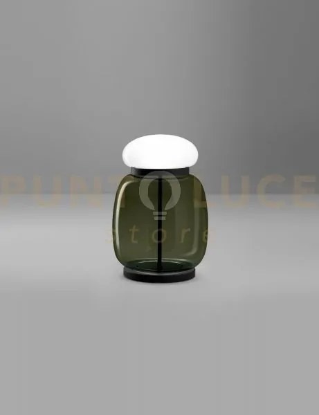Faro lampada da tavolo g verde antico bianco montatura nero opaco 2...