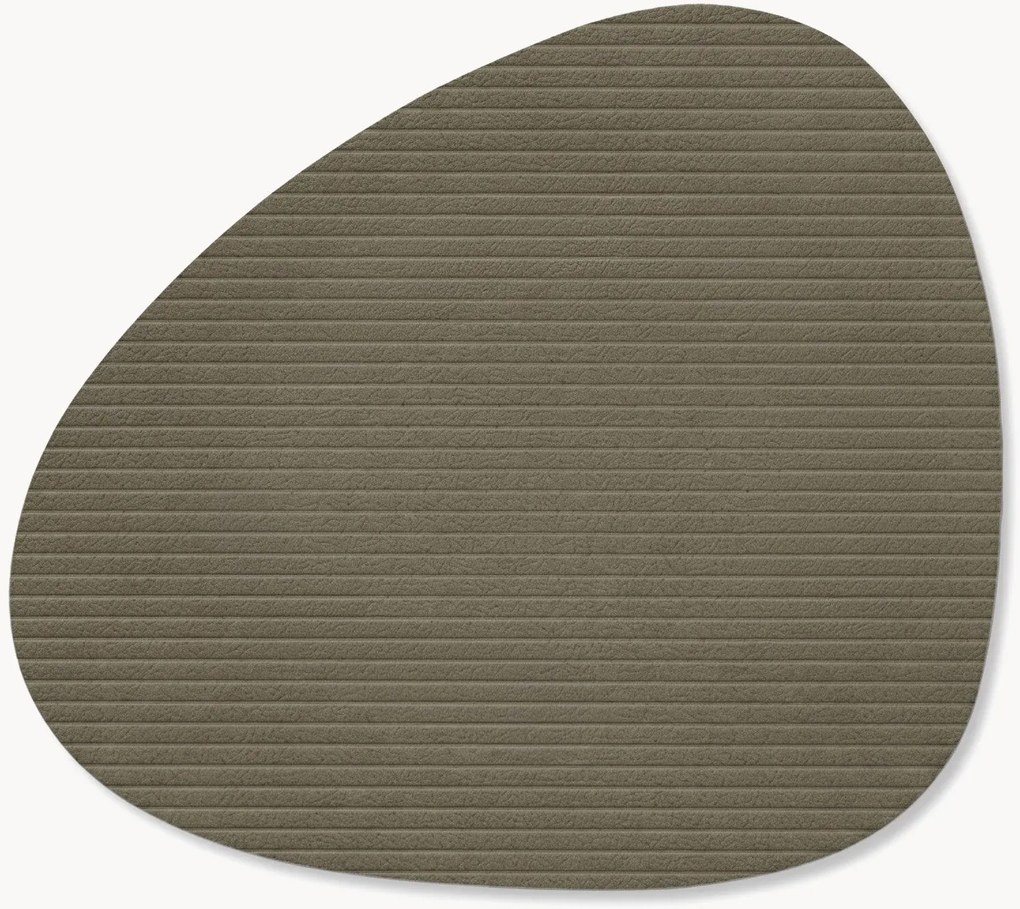 Set di 4 sottobicchieri in pelle fatti a mano dalla forma asimmetrica Curve