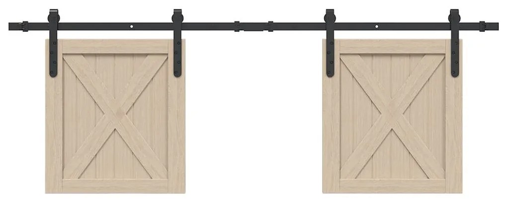 Kit Anta Scorrevole Per Armadio 152 Cm İn Acciaio Al Carbonio /