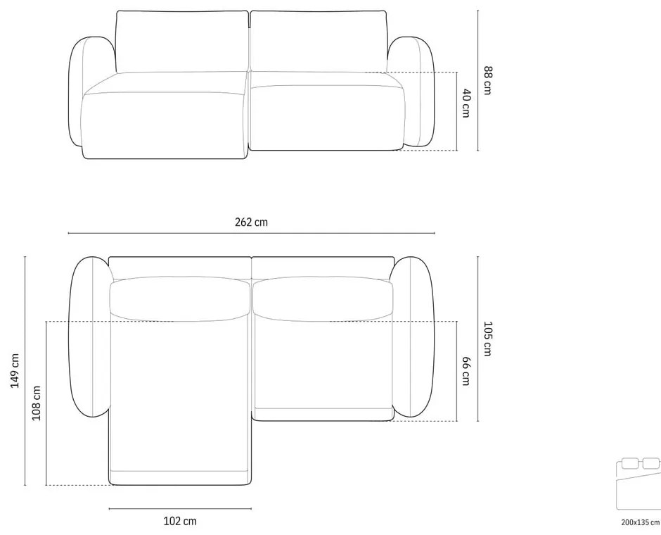 Divano angolare color crema allungabile/con contenitore con rivestimento in ciniglia Tonale – Cosmopolitan Design
