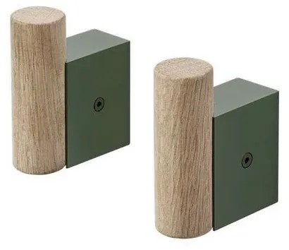Attach Hook Set of 2 Oak/Scuro Green - Muuto