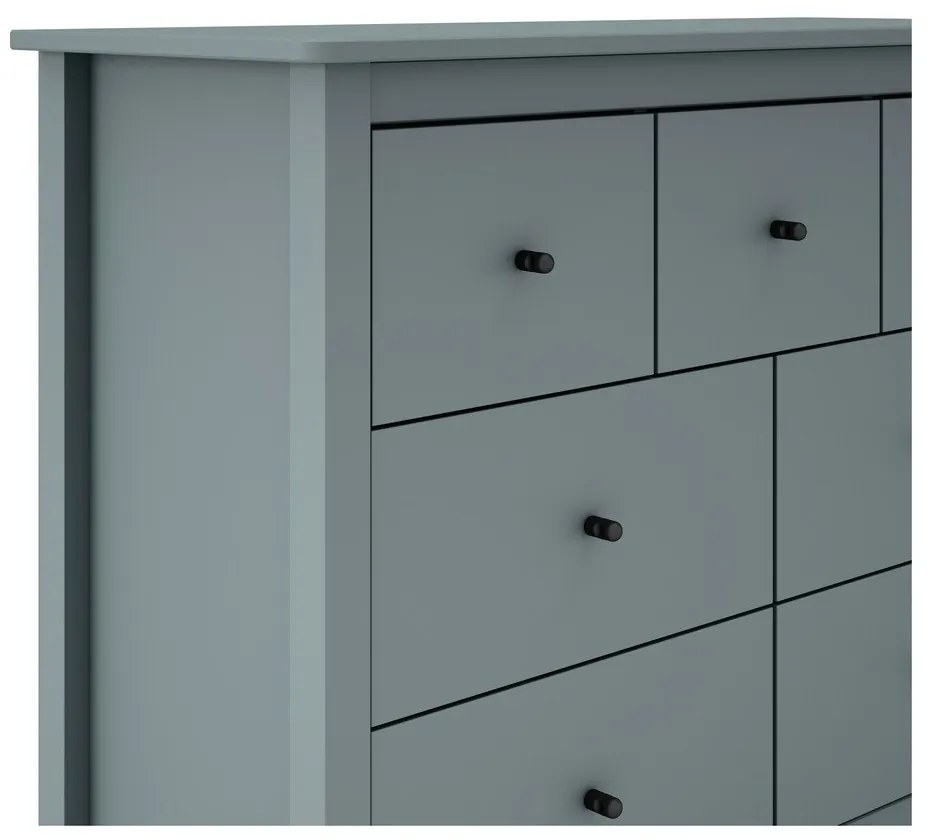 Cassettiera verde polveroso in pino massiccio 110x80x40 cm Misti – Marckeric