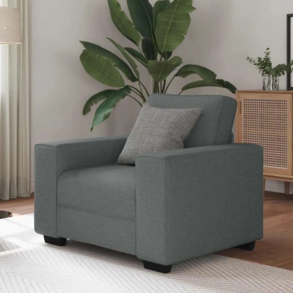 Poltrona Grigio Scuro 60 Cm İn Tessuto /