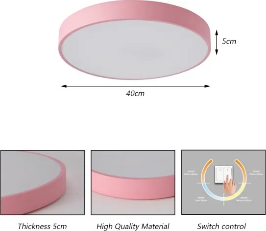 Brilagi - plafoniera LED POOL LED/48W/230V 3000/4000/6000K 40 cm rosa