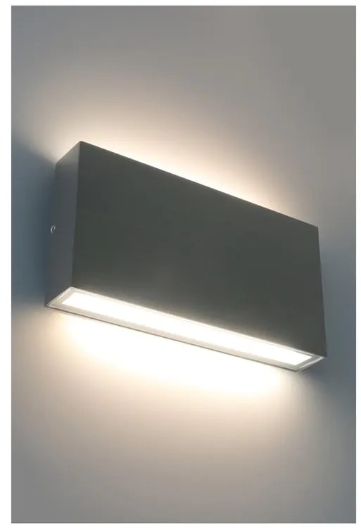 Applique LED garage madrid grigio IP65, con regolazione di temperatura 1610 lumen, BOTLIGHTING