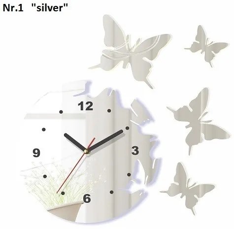 Orologio da parete decorativo con farfalle volanti Bianco