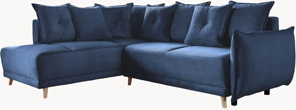 Divano angolare letto in velluto a coste con contenitore Lazy Lukka