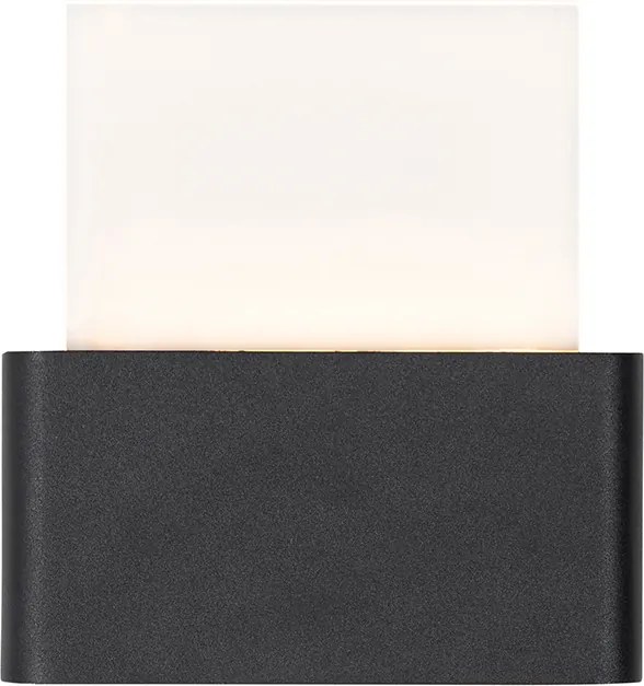 Lampada da parete per esterni nera con LED incl. numeri civici IP54 - Kandi