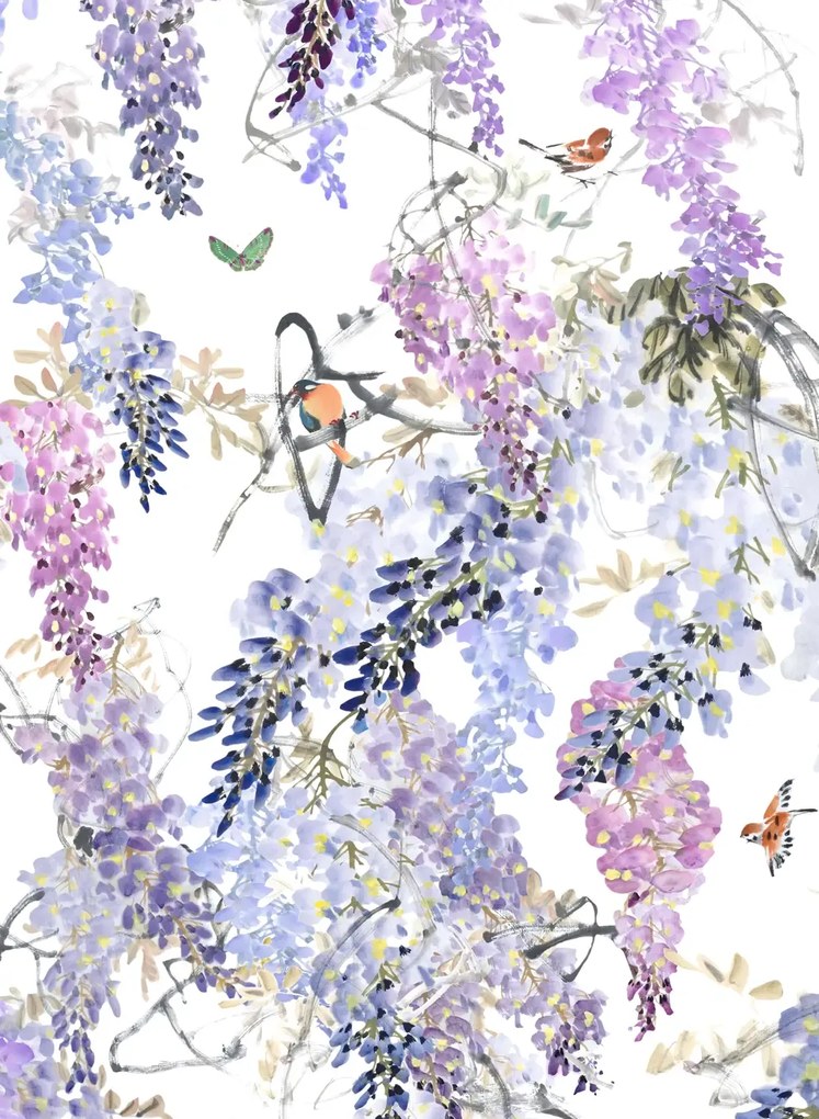 Sanderson Carta da parati Wisteria Falls - Lilac