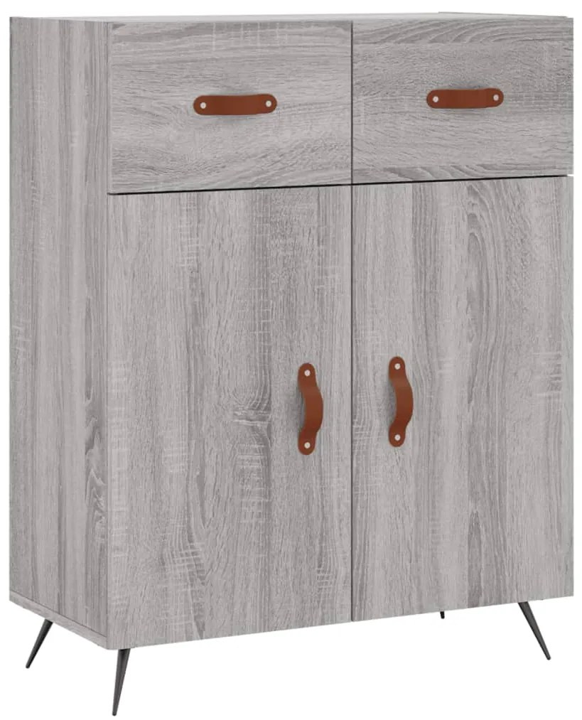 Credenza grigio sonoma 69,5x34x90 cm in legno multistrato