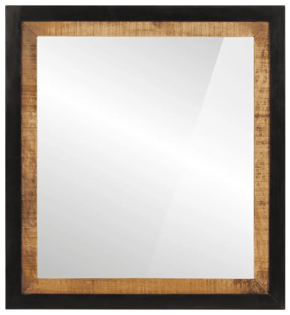 Specchio Da Bagno 55x1x60 Cm İn Vetro E Legno Massello Di Mango /