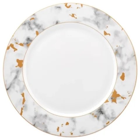 Set da tavola 24 pezzi in porcellana, bianco/grigio