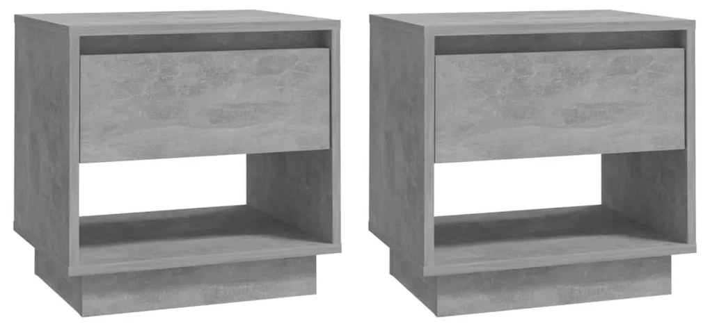 Comodini 2 pz Grigio Cemento 45x34x44 cm in Truciolato