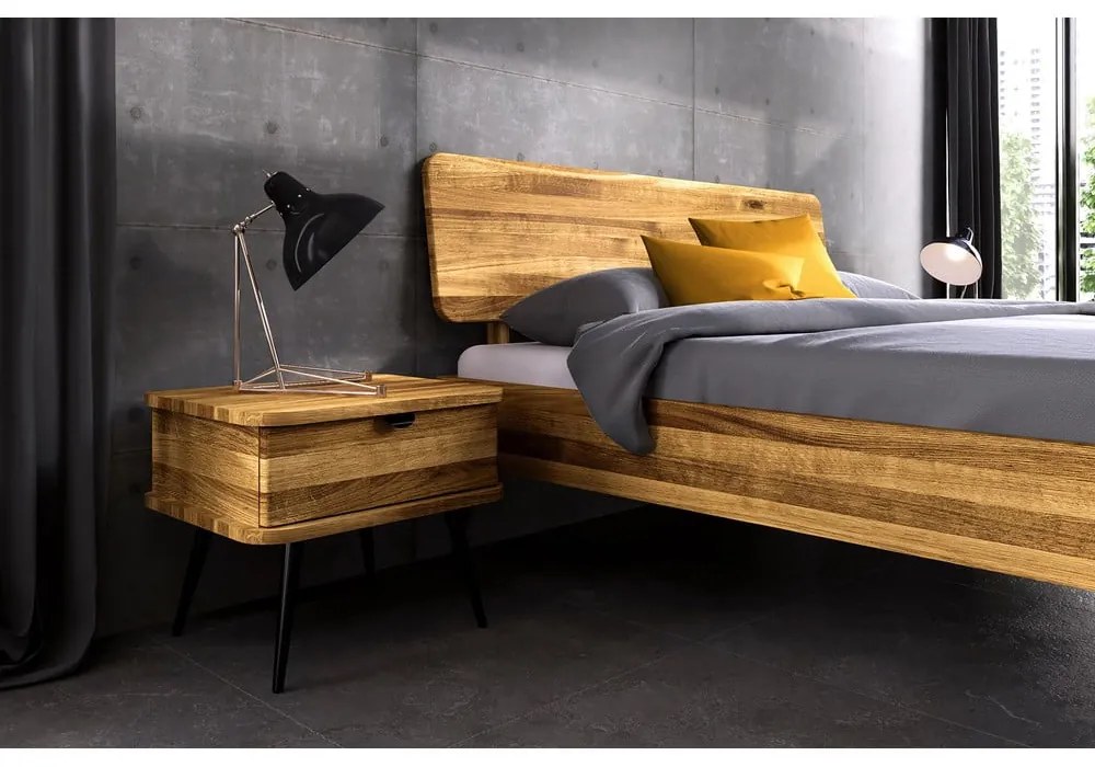 Comodino in legno di quercia in colore naturale Kula - The Beds