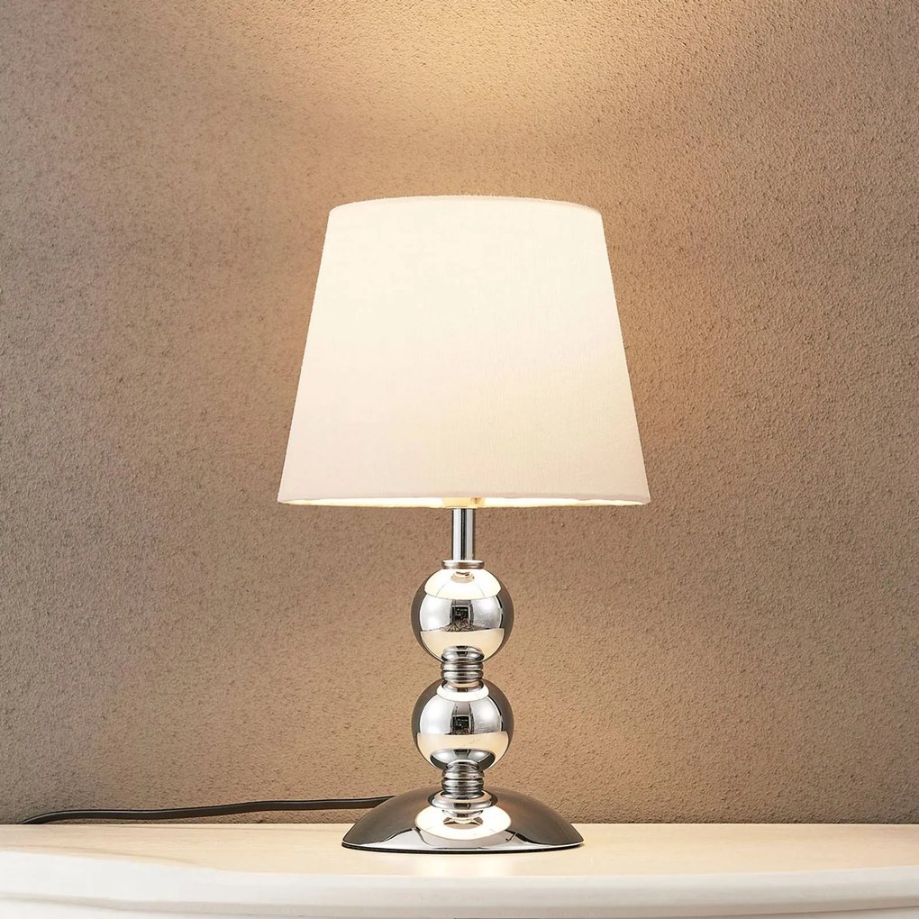 Lindby Lampada da tavolo LED Minna in raso