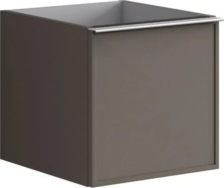 Cassettiera Pixel con 2 cassetti (1 interno) frontale Frame  laccato opaco grigio carbone e maniglia alluminio brillante L.40 H.40 P.45,5 cm.