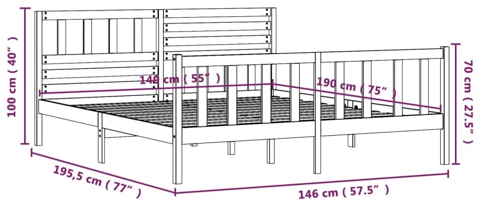 Giroletto Bianco in Legno Massello 140x190 cm