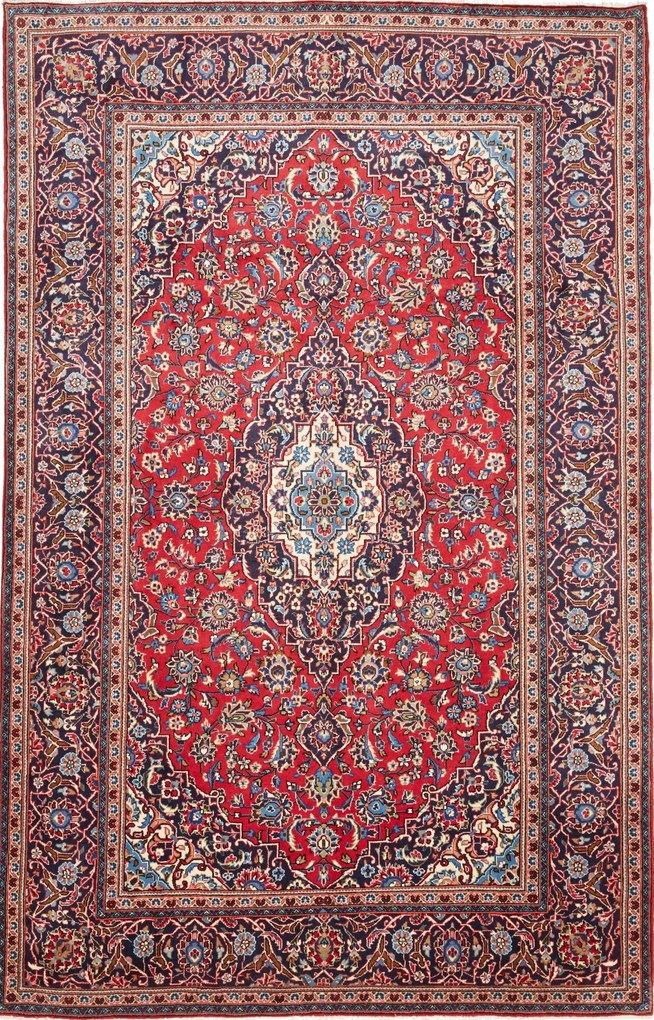 Kashan Tappeto persiano 310 x 200 Rosso (Iran) Annodato A Mano