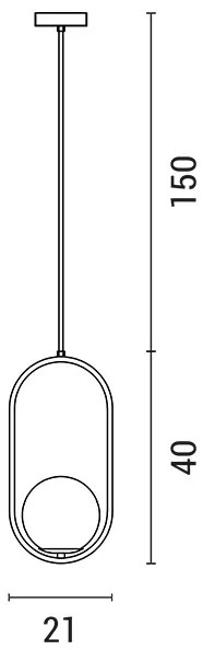Lampadario a sospensione con filo ORBA 1xE27/15W/230V ottone