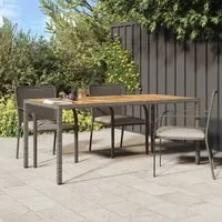 Tavolo Giardino 190x90x75 cm Polyrattan Legno di Acacia Grigio 316723