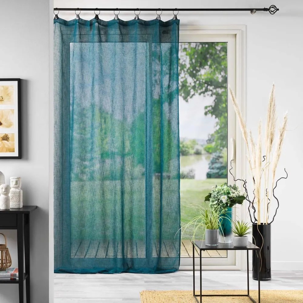 Tenda sottile blu in voile 140x240 cm Linka – douceur d'intérieur