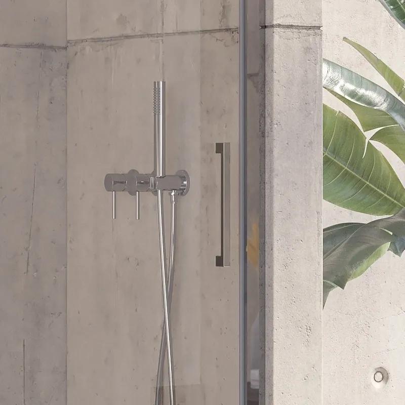 Kamalu - porta doccia 110cm telaio in acciaio vetro 8mm k305