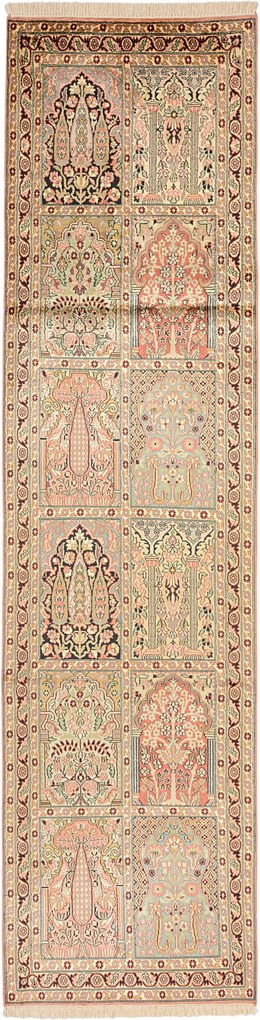 Cashmere Silk Tappeto 310x80 (Indian) Annodato A Mano