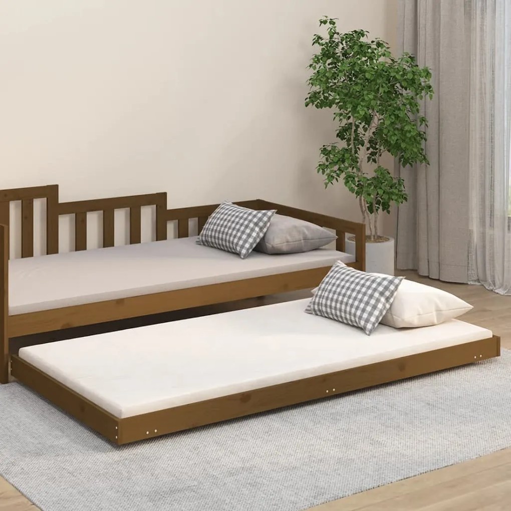 Giroletto Marrone Ambra 90x200 Cm İn Legno Massello Di Pino /