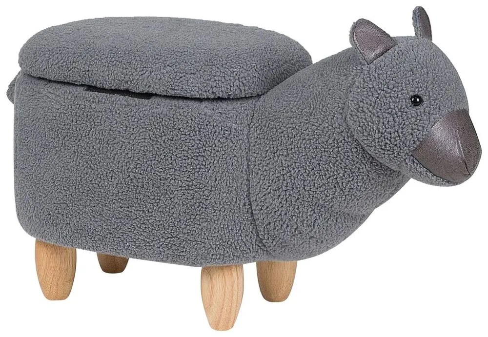Pouf in tessuto grigio ALPACA Beliani