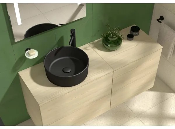 JIKA H8184207161121 - Lavabo da appoggio CUBITO Ø 40 cm ceramica nera opaca