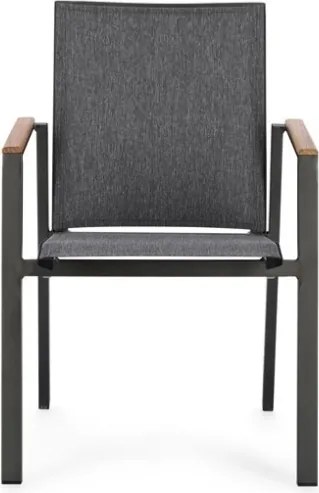 Sedia Da Esterno In Alluminio E Textilene Con Braccioli Cameron Antracite Bizzotto
