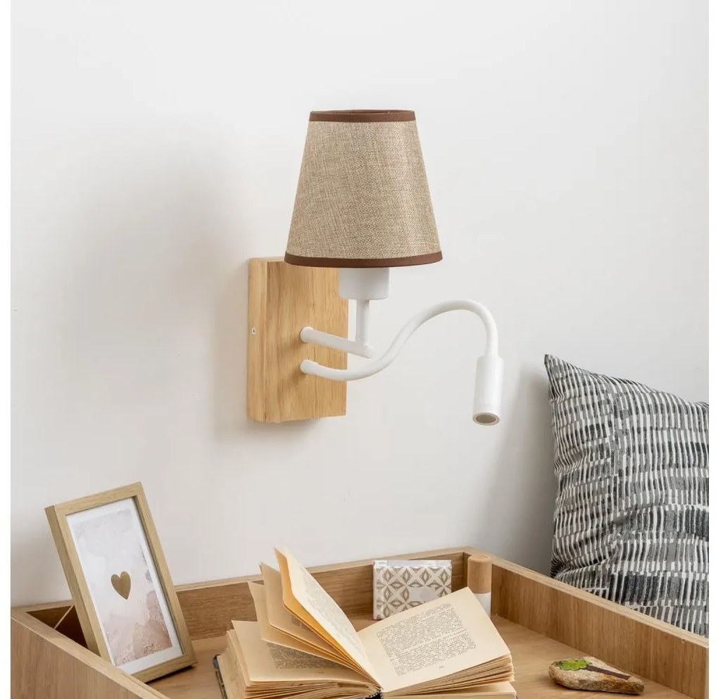 Brilagi - Applique a LED NUBILA WOOD 1xE27/25W/230V + LED/3W quercia/marrone