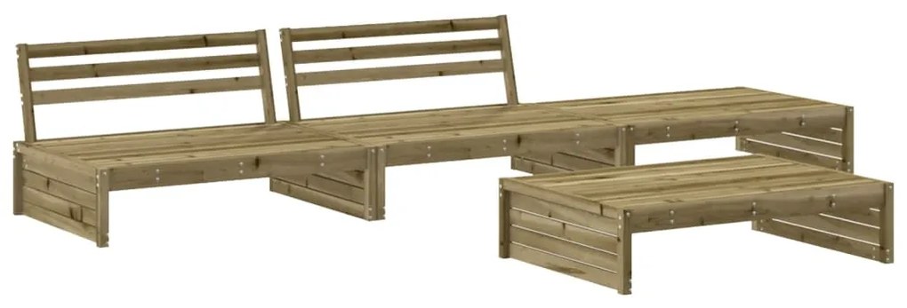 Set divani da giardino 4pz con cuscini legno impregnato di pino