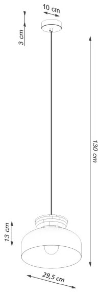 Sollux SL.1350 - Lampadario a sospensione con filo MARION 1xE27/15W/230V diametro 29,5 cm bianco