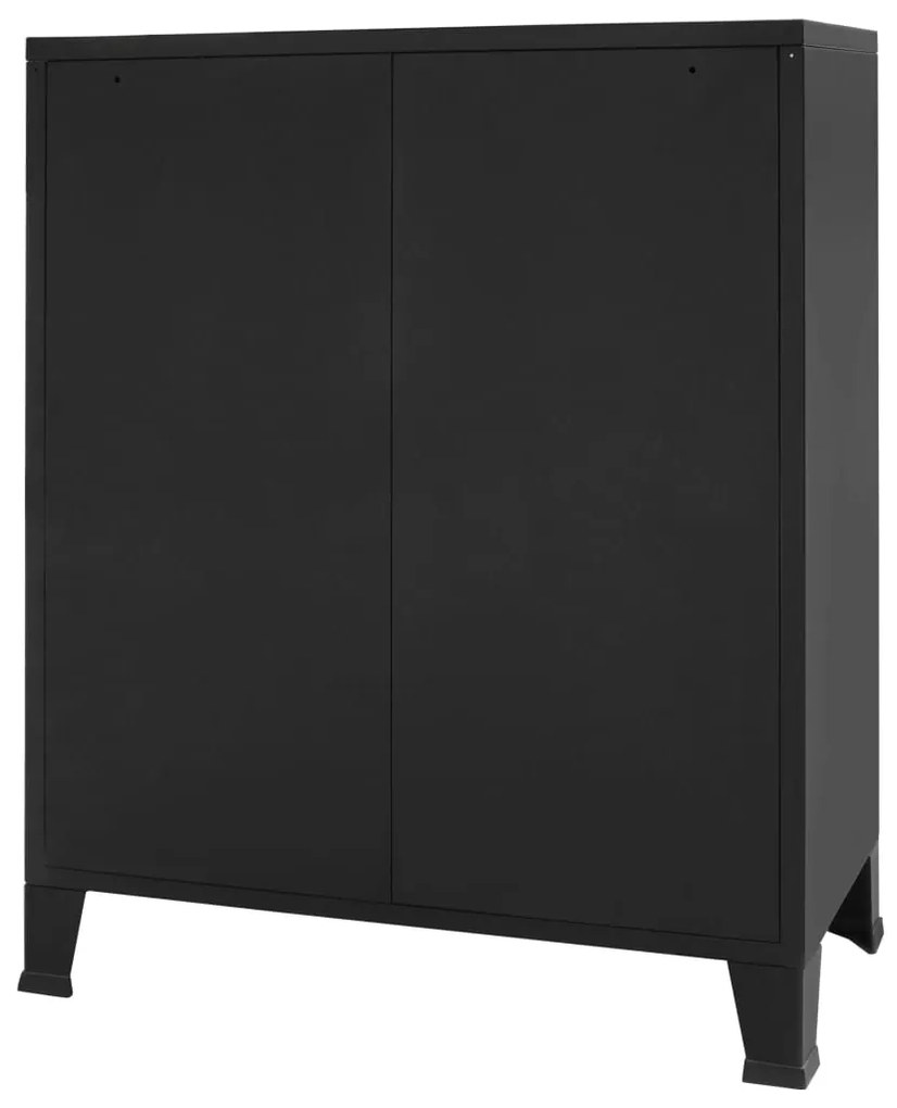 Cassettiera in metallo in stile industriale 78x40x93 cm nera