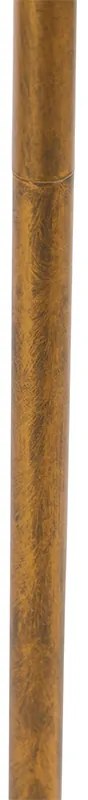 Lampada da terra oro 145 cm con paralume plissettato bianco 45 cm - Botanica