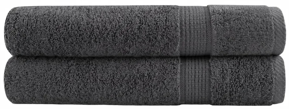 Asciugamani Ospiti Solund 2 Pz Antracite 100x200cm 600gsm /
