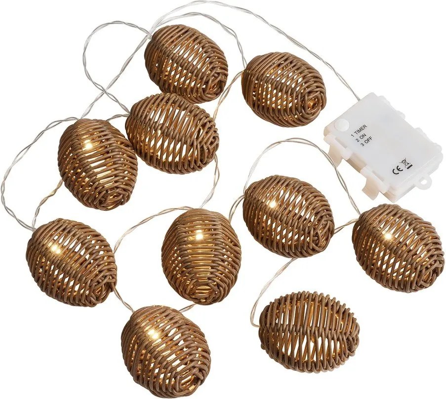 Catena luminosa LED con alimentazione a batteria numero lampadine 10 pz lunghezza totale 180 cm Carlisle – House Nordic