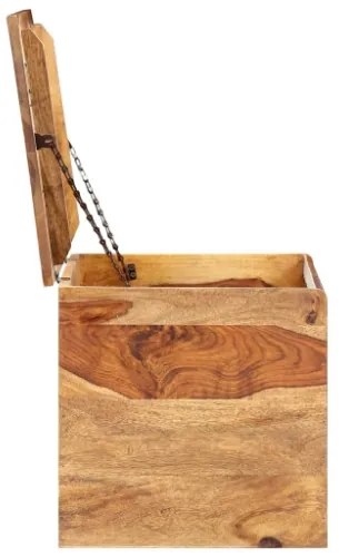 Cassapanca 80x40x40 cm in Legno Massello di Sheesham