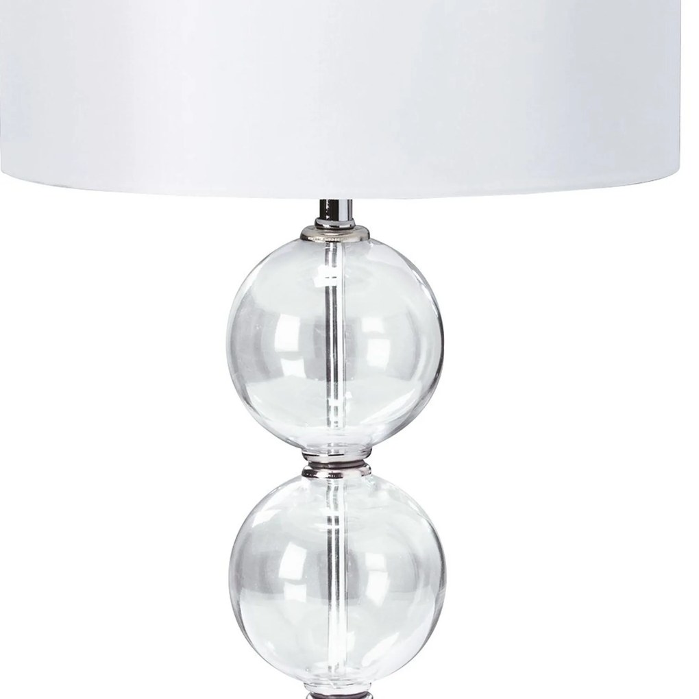 Lampada Da Scrivania Classico Bliss Acciaio Cromo Vetro Bianco 1 Luce E27